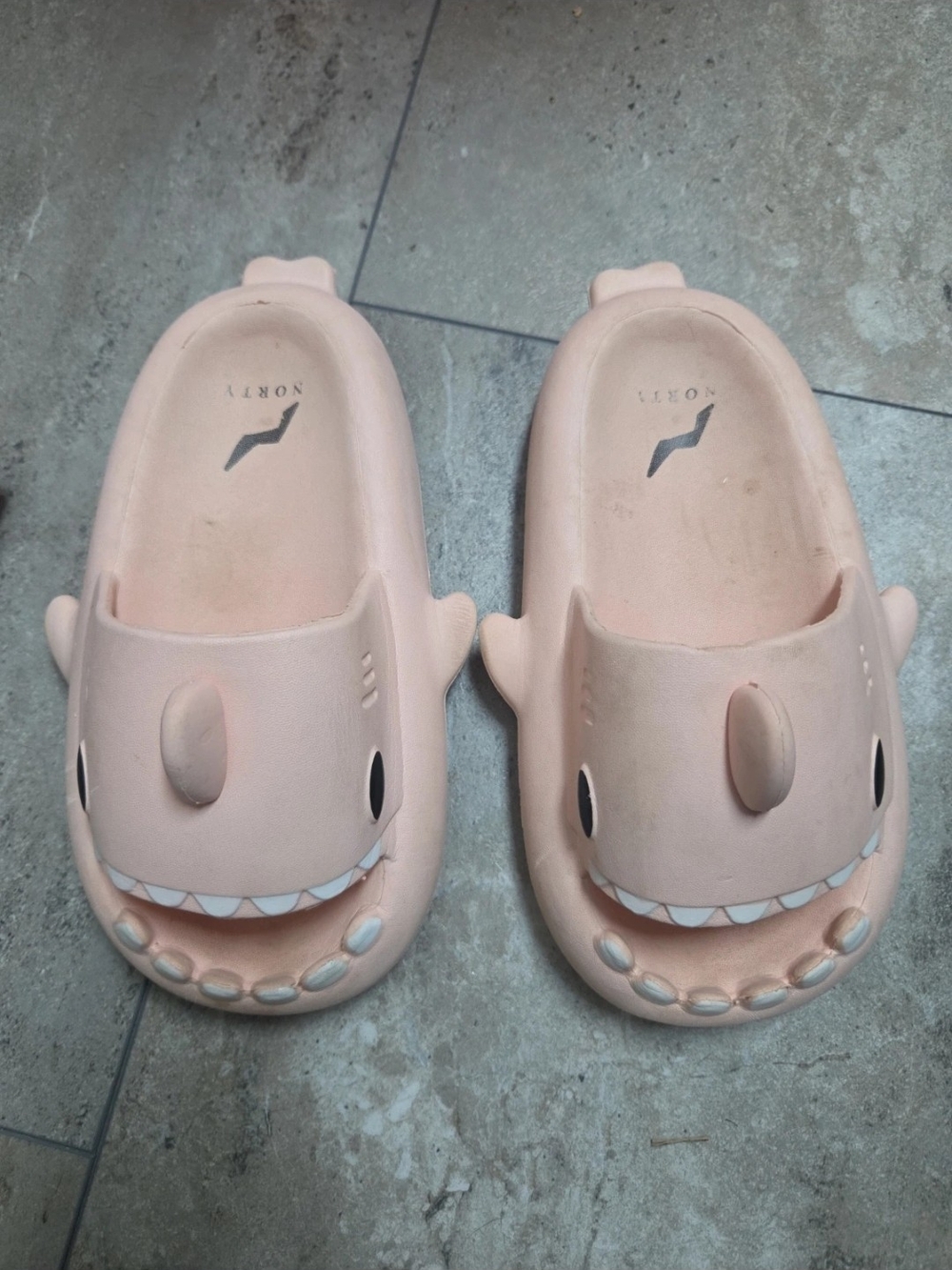 Kids Shark Slip-On Sandals - Light Peach